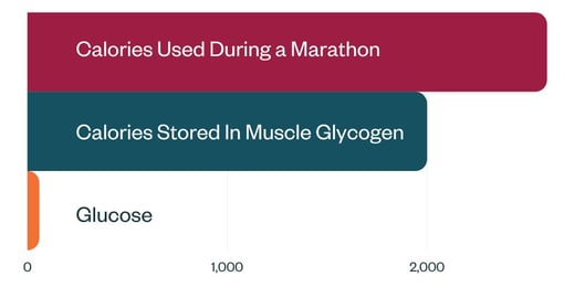 Graph showing calories used versus stored